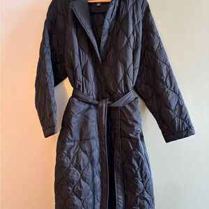 Roots Black Quilted Robe-style Jacket